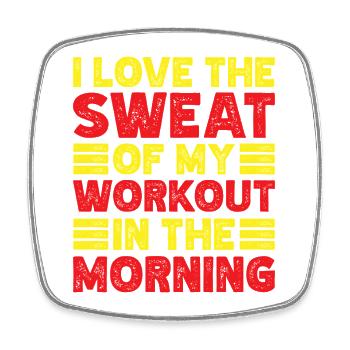 Fitness Motivation Bodybuilder Love The Sweat - Square fridge magnet - white - Front