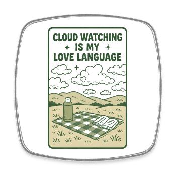 Wolken beobachten | Cottagecore Natur Vibe - Viereckiger Kühlschrankmagnet - Weiß - Vorne