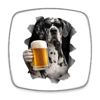 Great Dane Beer - Square fridge magnet - white - Front