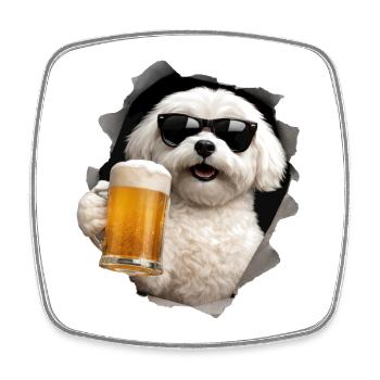 Maltese Beer - Square fridge magnet - white - Front