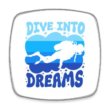 Divers Scuba Diving Diving - Square fridge magnet - white - Front