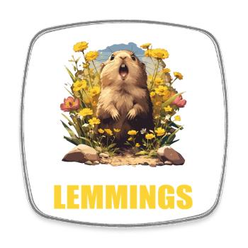 Lemmings Lemming - Square fridge magnet - white - Front