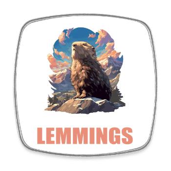 Lemmings Lemming - Square fridge magnet - white - Front