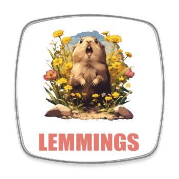 Lemmings Lemming - Square fridge magnet - white - Front