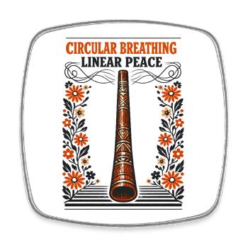 Circular breathing, inner peace | Didgeridoo - Square fridge magnet - white - Front