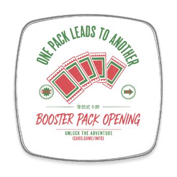 Ein Paket führt zum Öffnen eines weiteren Booster-Packs - Viereckiger Kühlschrankmagnet - Weiß - Vorne