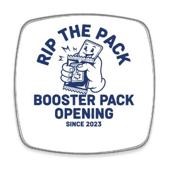 Rip The Pack Booster Pack Eröffnungs-Sammelkarte - Viereckiger Kühlschrankmagnet - Weiß - Vorne