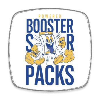 Powered Booster Packs Sammelkartensammler - Viereckiger Kühlschrankmagnet - Weiß - Vorne