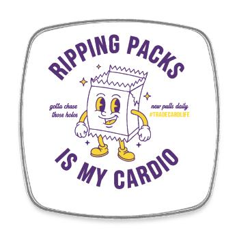 Packs zu rippen ist mein Leben als Cardio-Sammelkarten - Viereckiger Kühlschrankmagnet - Weiß - Vorne