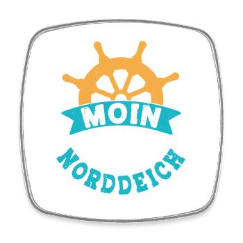 North Sea Holiday MOIN NORDDEICH Funny - Square fridge magnet - white - Front