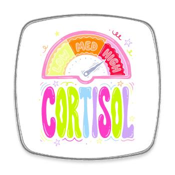 Cortisol Pegel Dashboard - Viereckiger Kühlschrankmagnet - Weiß - Vorne