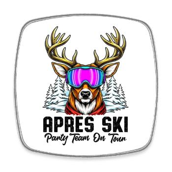 L'équipe d'Apres Ski Party en tournée - Magnet carré - blanc - Devant