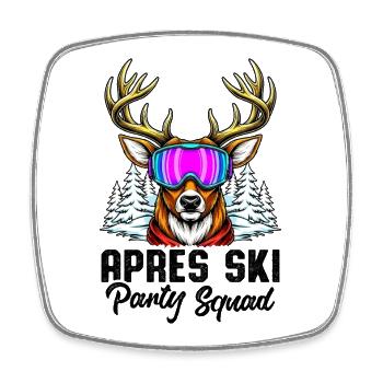 Apres Ski Party Squad - Viereckiger Kühlschrankmagnet - Weiß - Vorne