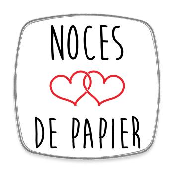 Noces de papier 37 ans de mariage - Magnet carré - blanc - Devant