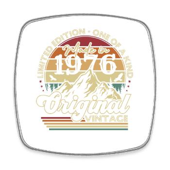 Original 1976 Vintage Jahrgang Geburtstag Geschenk - Viereckiger Kühlschrankmagnet - Weiß - Vorne