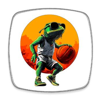 Chamäleone Basketball / Hooper - Viereckiger Kühlschrankmagnet - Weiß - Vorne