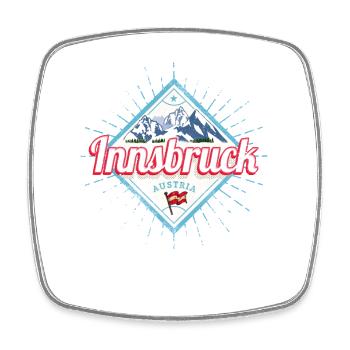 Innsbruck Tirol Österreich Alpen Vintage Souvenir - Viereckiger Kühlschrankmagnet - Weiß - Vorne