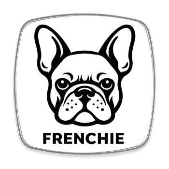 T-shirt Bouledogue français Minimaliste Frenchie Dog Lover - Magnet carré - blanc - Devant