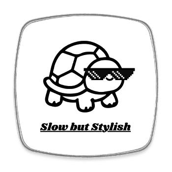 Lunettes de soleil Pixel Turtle Look Cool - Magnet carré - blanc - Devant