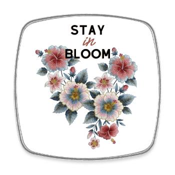 Floral design "Stay in Bloom" - Square fridge magnet - white - Front