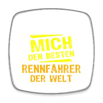 Rennfahrer Geschenk - Viereckiger Kühlschrankmagnet - Weiß - Vorne