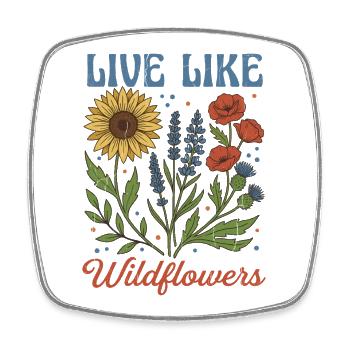 Blumen Statement Shirt für Naturliebhaber - Viereckiger Kühlschrankmagnet - Weiß - Vorne