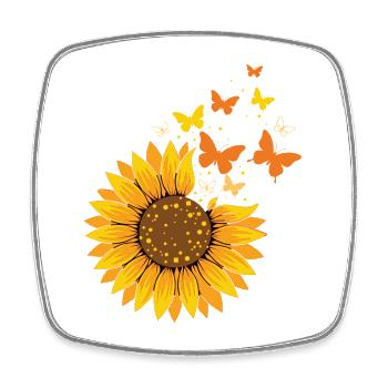 Sunflower Gift for Nature Lovers - Square fridge magnet - white - Front