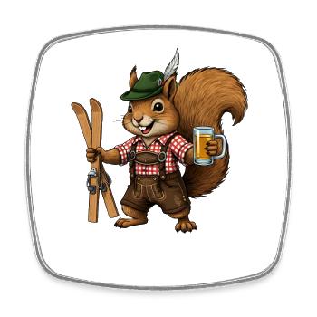 Squirrel Costume Bicycle Tour Road Bike Cycling - Square fridge magnet - white - Front