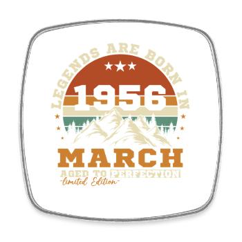 März 1956 Retro-Geburtstagsgeschenk - Viereckiger Kühlschrankmagnet - Weiß - Vorne