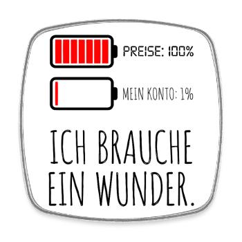Prix, 100 % Mon compte 1 % - Magnet carré - blanc - Devant