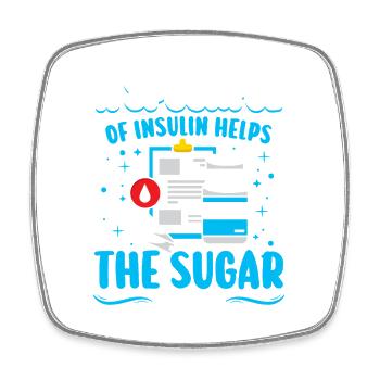Diabetes type 1 diabetic - Square fridge magnet - white - Front