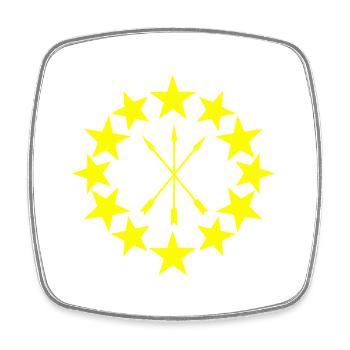 Circassian Flag – Adyghe 12 Stars Heritage Design - Square fridge magnet - white - Front