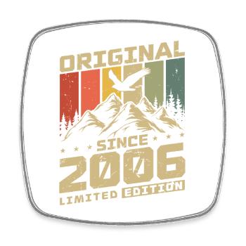Cadeau d’anniversaire vintage original 2006 - Magnet carré - blanc - Devant