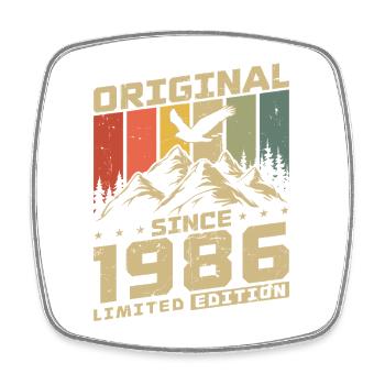 Cadeau d’anniversaire vintage original de 1986 - Magnet carré - blanc - Devant