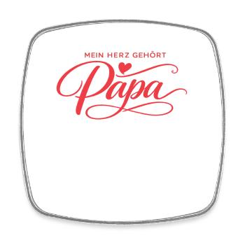 Mon cœur appartient à papa – cadeau de la fête des pères - Magnet carré - blanc - Devant