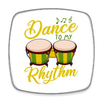 Dance To My Rhythm Colorful Bongo Drum Design - Viereckiger Kühlschrankmagnet - Weiß - Vorne