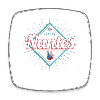 Nantes Pays de la Loire, France Souvenir - Magnet carré - blanc - Devant