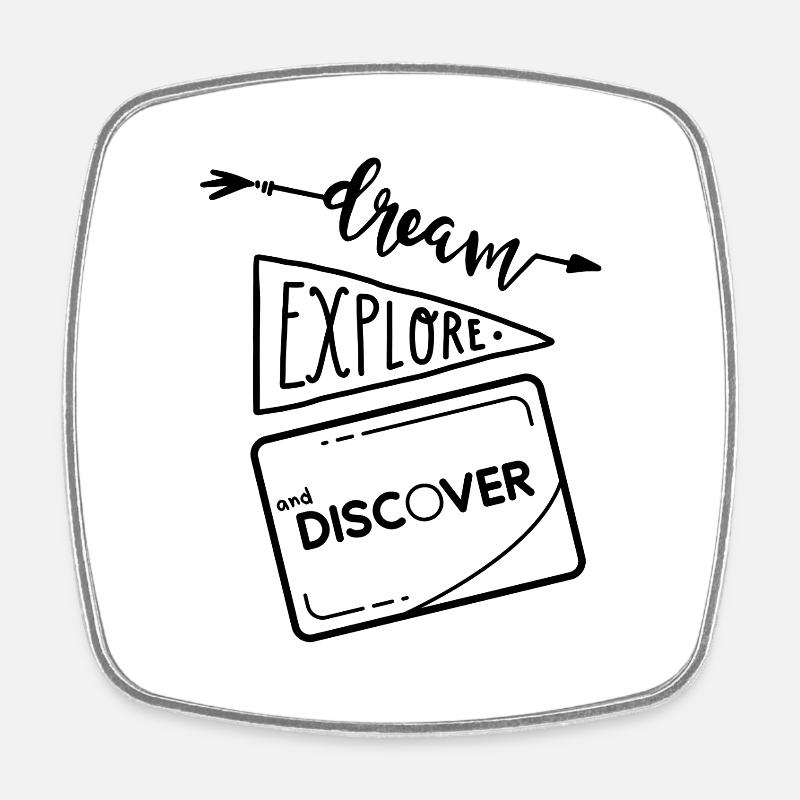 Rêve Explore et Découvre 2 - Magnet carré - blanc