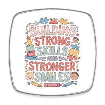 Pediatric OT Building Strong Skills Fine Motor - Viereckiger Kühlschrankmagnet - Weiß - Vorne