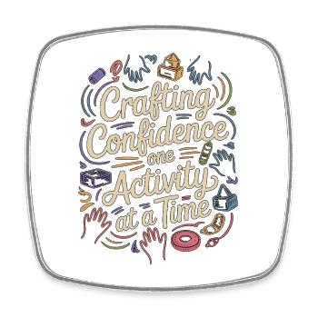 Pediatric OT Crafting Confidence Pediatric Therapy - Viereckiger Kühlschrankmagnet - Weiß - Vorne
