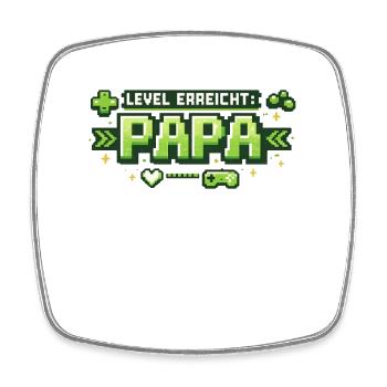 Level Reached Dad Gamer Gift - Square fridge magnet - white - Front