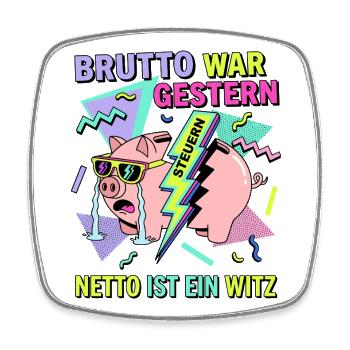 Gross was yesterday Net is a joke - Square fridge magnet - white - Front