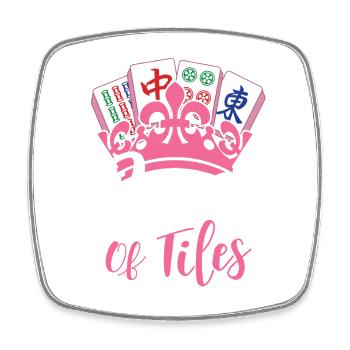 Queen Of Tiles Mahjong Lover Mah Jong - Square fridge magnet - white - Front