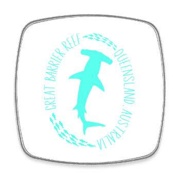 Requin dans la Grande Barrière de corail - Magnet carré - blanc - Devant