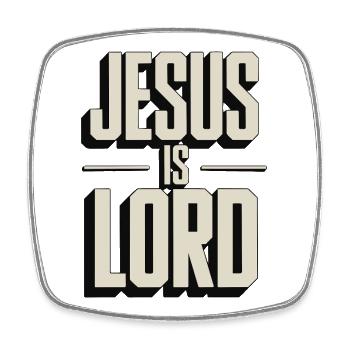 Jesus Is Lord - Christliches Typo Design - Viereckiger Kühlschrankmagnet - Weiß - Vorne