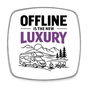 Offline is the new luxury | Camping Achtsamkeit - Viereckiger Kühlschrankmagnet - Weiß - Vorne
