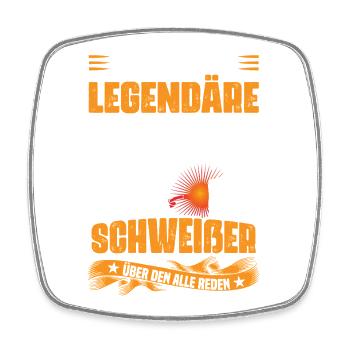 I am the legendary welder - Square fridge magnet - white - Front