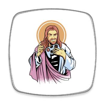 Gamer Jesus - Square fridge magnet - white - Front