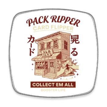 Pack Ripper Card Flipper Collect Em All Booster - Square fridge magnet - white - Front