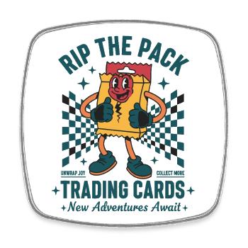 Rip The Pack Trading Cards Unwrap Joy Collect More - Square fridge magnet - white - Front